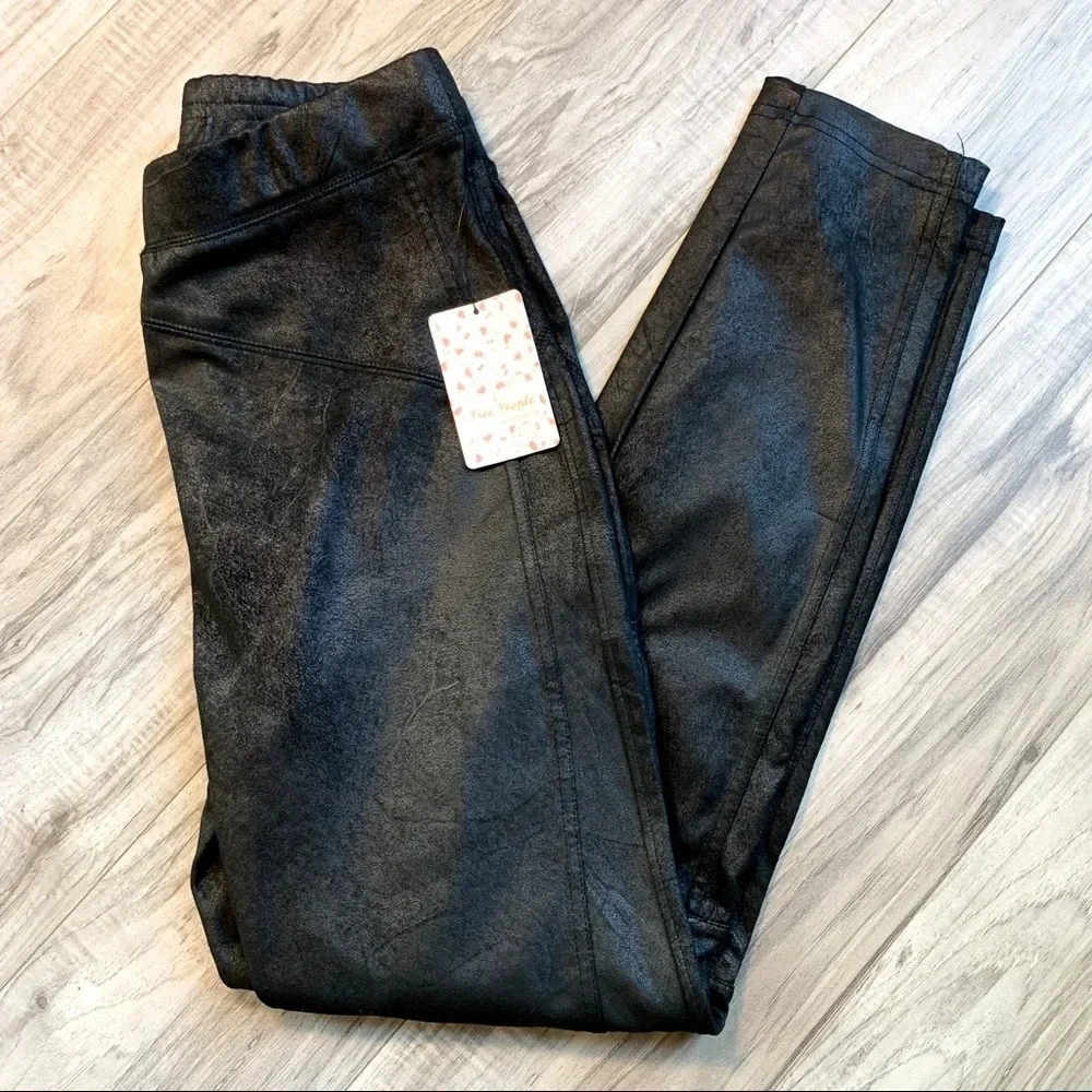 NWT Free People Midnight Vegan Suede Leggings